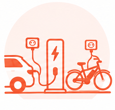 EV and E bike Charging areas