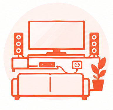 Living Room with electronics